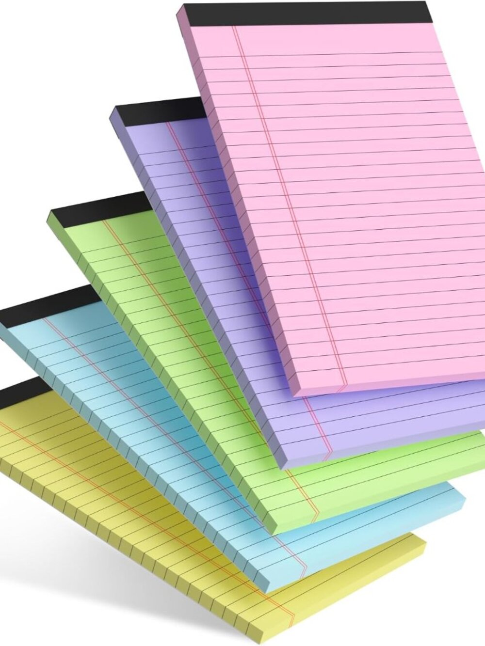 5pcs Colored Note Pads 5x8 College Ruled Small Legal Pads Paper Notepads 5 Pack